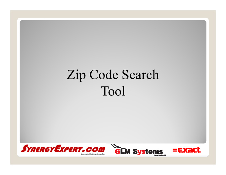 zip code search tool feature