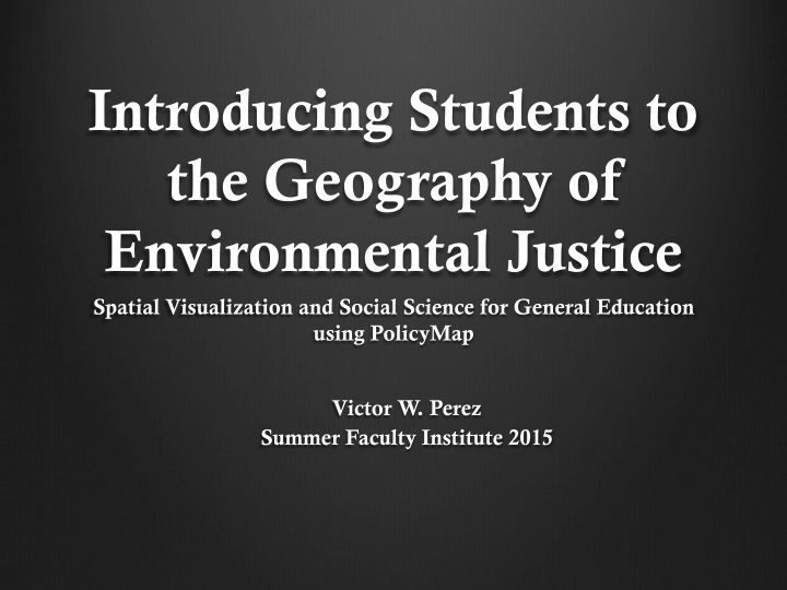 introducing students to the geography of environmental