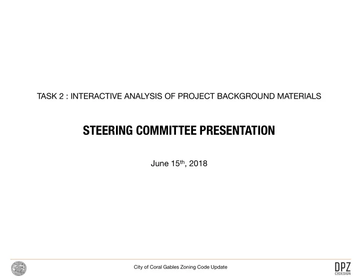 steering committee presentation