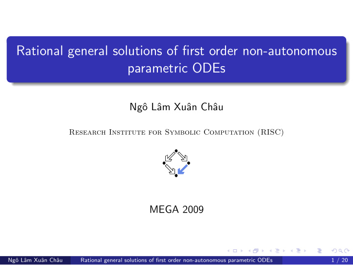 rational general solutions of first order non autonomous