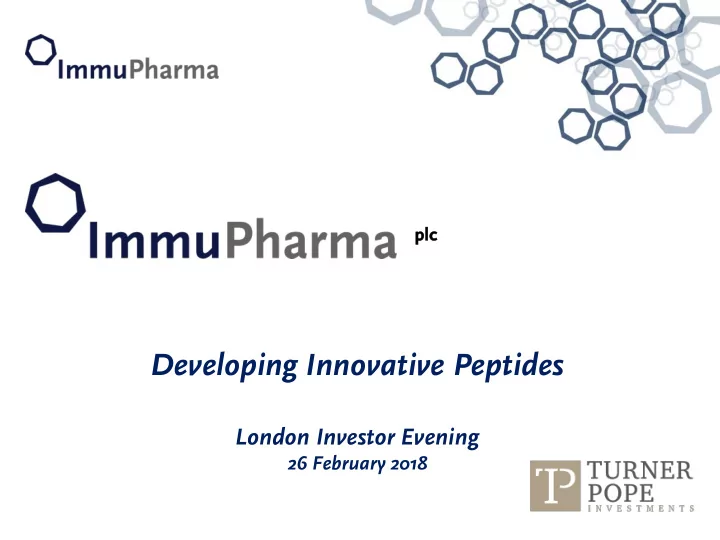 developing innovative peptides