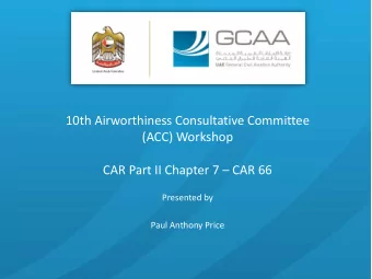 Paul Anthony Price CAR Part II Chapter 7  CAR 66  Issue 02 effective from 15 November 2013