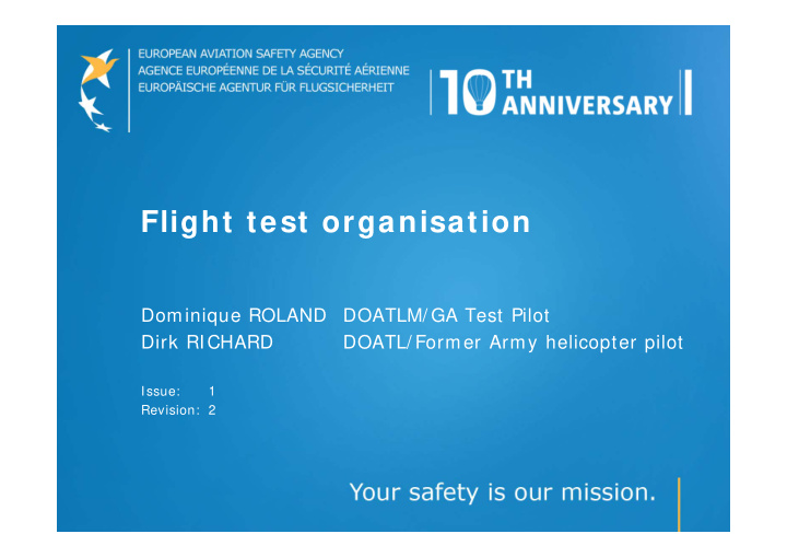 flight test organisation