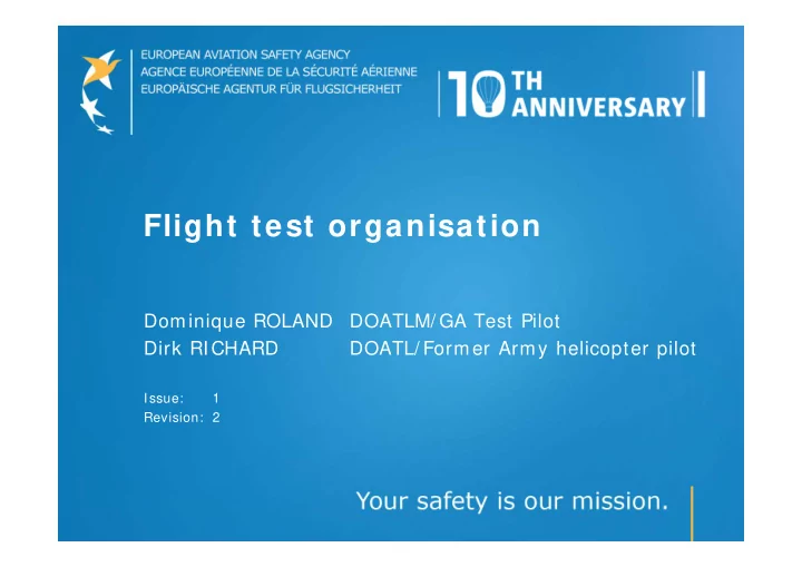 flight test organisation