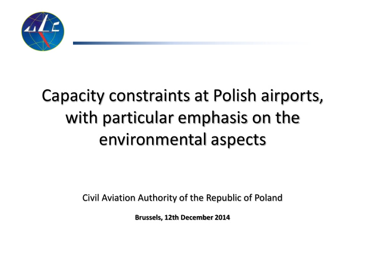 capacity constraints at polish airports with particular