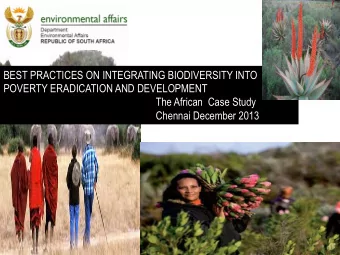 BEST PRACTICES ON INTEGRATING BIODIVERSITY INTO    POVERTY ERADICATION AND DEVELOPMENT    The