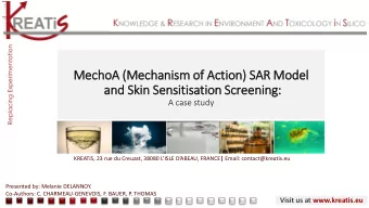 and Skin Sensitisation Screening:  A case study KREATiS, 23 rue du Creuzat, 38080 LISLE