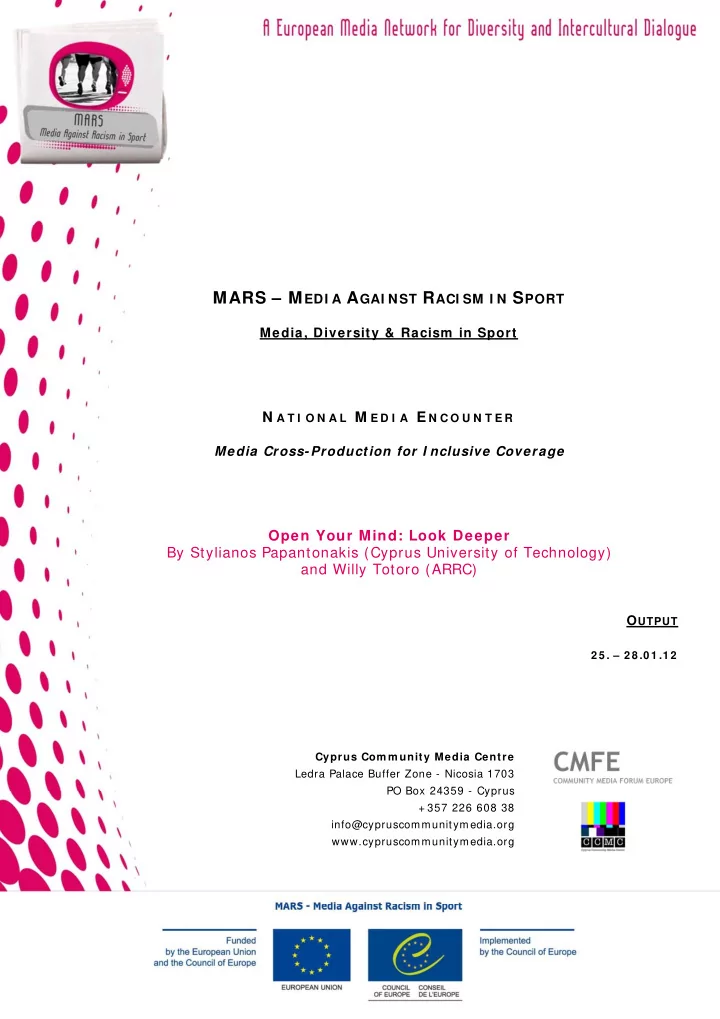 mars m edi a a gai nst r aci sm i n s port