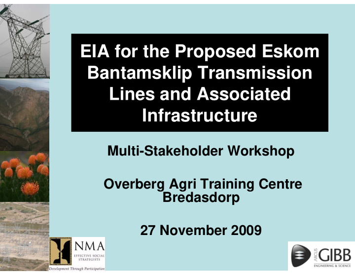 eia for the proposed eskom bantamsklip transmission lines