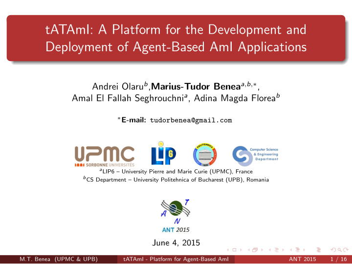 tatami a platform for the development and deployment of