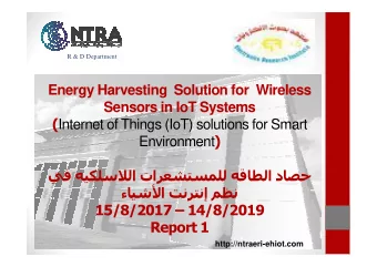 Energy Harvesting  Solution for  Wireless  Sensors in IoT Systems ( Internet of Things (IoT)