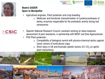Beatriz DADER  Spain to Montpellier  Agricultural engineer, Plant protection and crop breeding