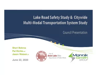 Avon Lake Ohio  Department of Public Works  June 22, 2020 Sheri Bokros  Client Services