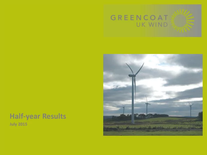 half year results