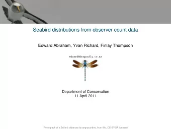Seabird distributions from observer count data  Edward Abraham, Yvan Richard, Finlay Thompson