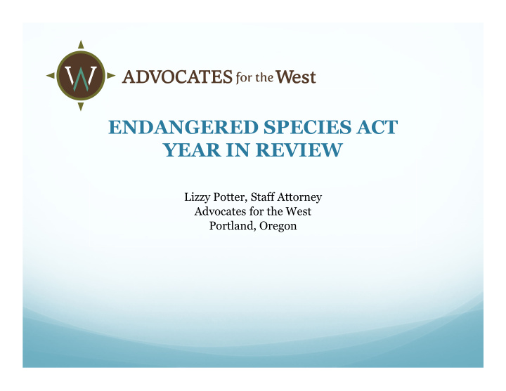 endangered species act year in review