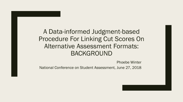 a data informed judgment based procedure for linking cut