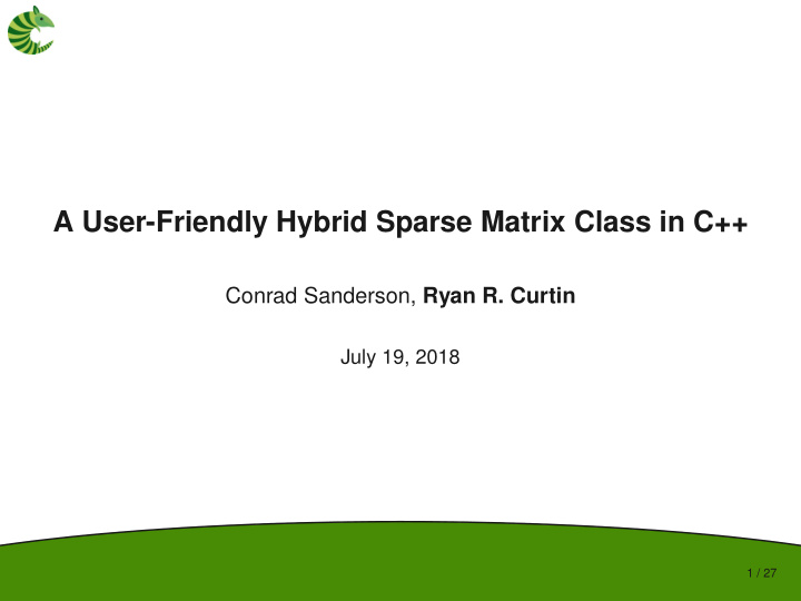 a user friendly hybrid sparse matrix class in c