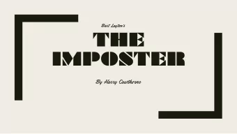 THE  IMPOSTER  By Harry Cawthorne  Poetic    The Poetic Mode is a more artistic and expressive