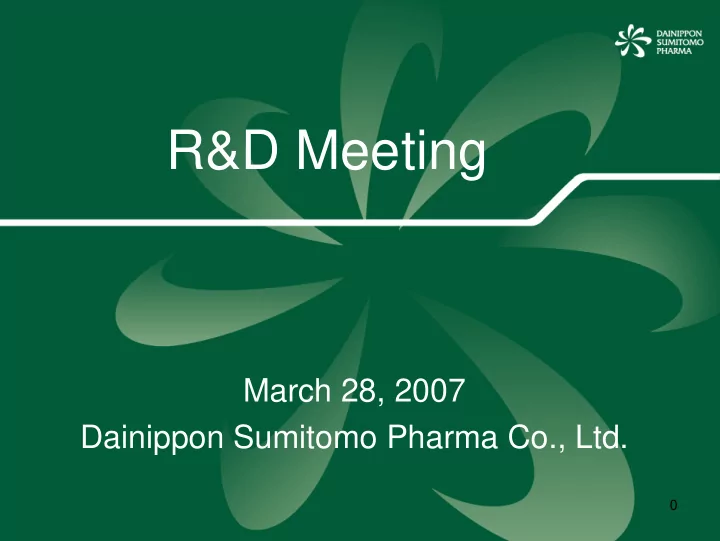 r amp d meeting