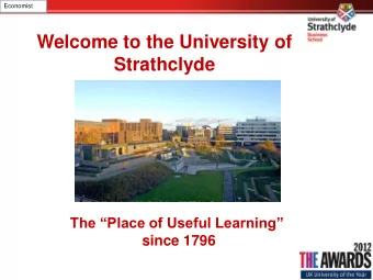 Welcome to the University of Strathclyde The Place of Useful Learning since 1796  Economist