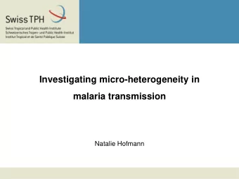 Natalie Hofmann  Surrogate markers of transmission  X-sectional  Longitudinal  Prevalence