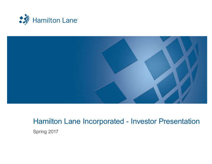 hamilton lane incorporated investor presentation