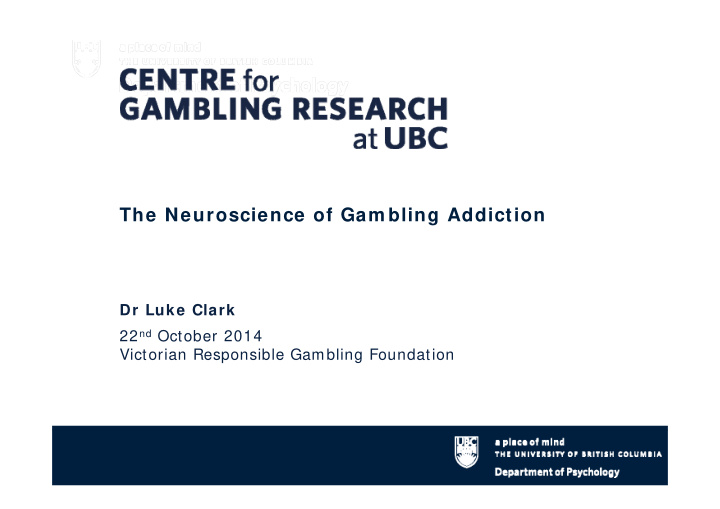 the neuroscience of gam bling addiction