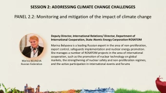 PANEL 2.2: Monitoring and mitigation of the impact of climate change  Deputy Director,