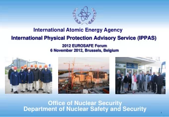 Office of Nuclear Security  Department of Nuclear Safety and Security  1  OUTLINE  Introduction