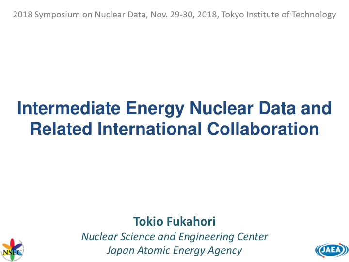 intermediate energy nuclear data and related