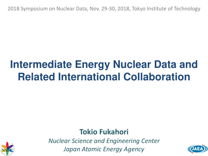 intermediate energy nuclear data and related