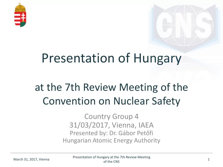 presentation of hungary at the 7th review meeting of the