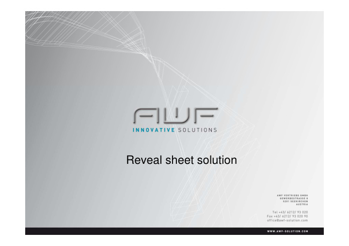 reveal sheet solution reveal sheet solution