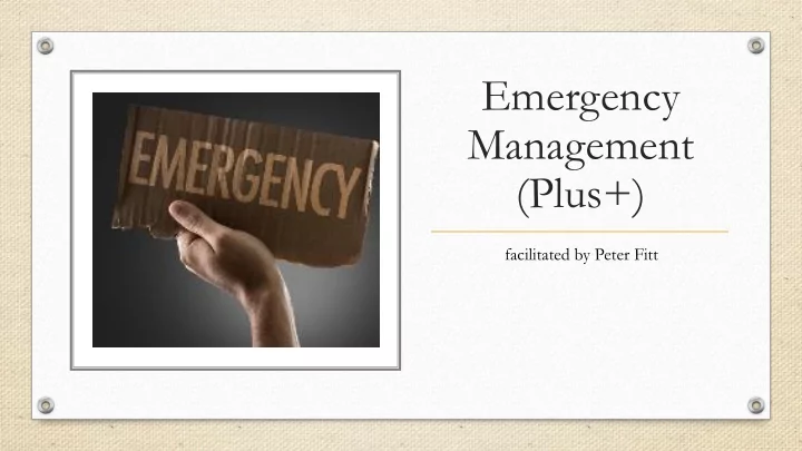 emergency management
