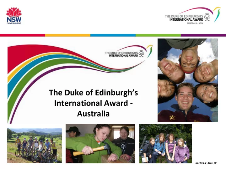 the duke of edinburgh s international award australia