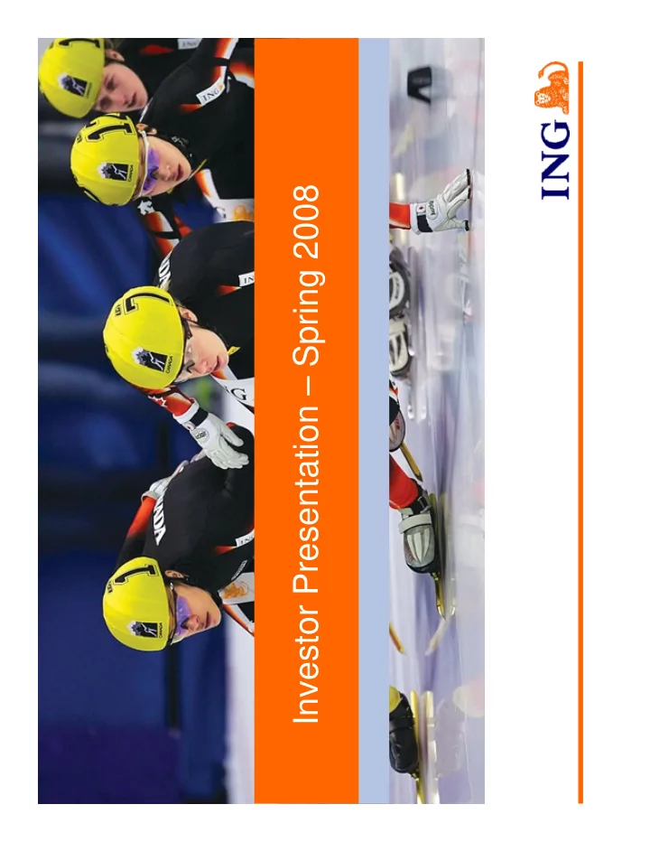 investor presentation spring 2008 the leader in the