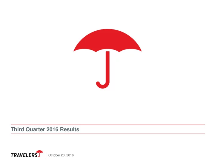 third quarter 2016 results