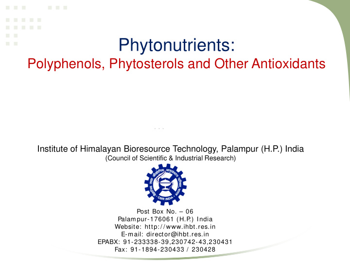 phytonutrients