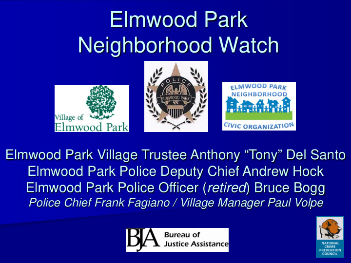 elmwood park neighborhood watch