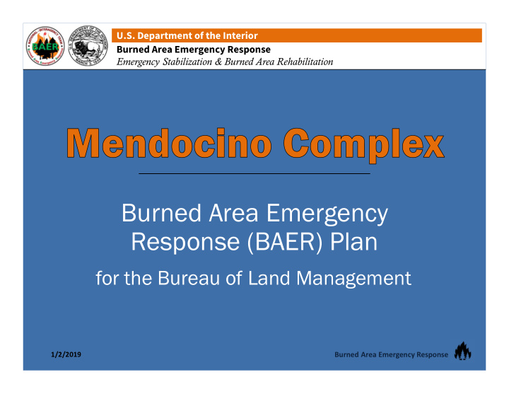 burned area emergency response baer plan
