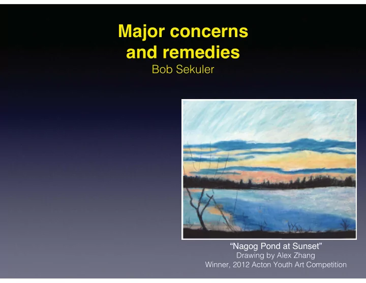 major concerns and remedies