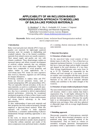 APPLICABILITY OF AN INCLUSION-BASED  HOMOGENISATION APPROACH TO MODELLING  OF BALSA-LIKE POROUS