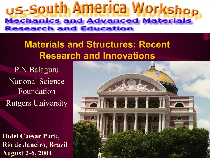 materials and structures recent research and innovations