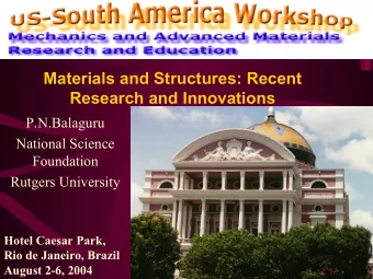 Materials and Structures: Recent  Research and Innovations  P.N.Balaguru  National Science