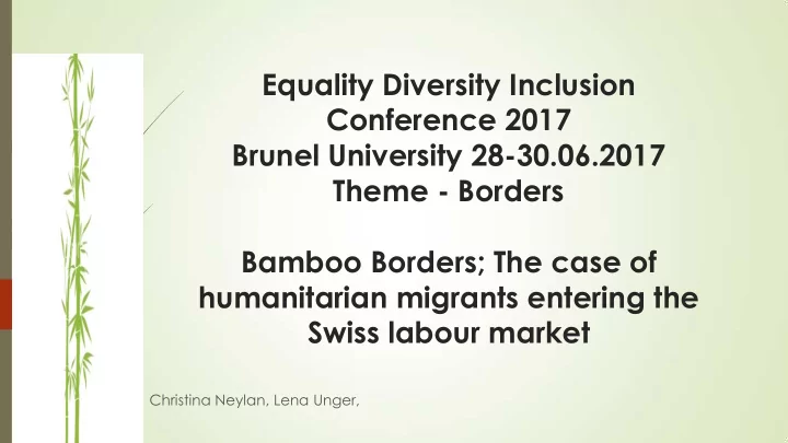 bamboo borders the case of humanitarian migrants entering