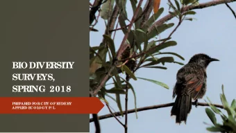 BIODIVE  RSIT  Y  SURVE  YS,  SPRING 2018  PRE  PAR  E  D F  OR  CIT  Y OF  R  YDE  BY  APPL  IE  D