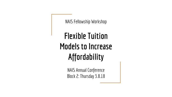 flexible tuition models to increase affordability