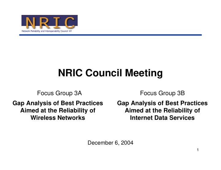 nric council meeting