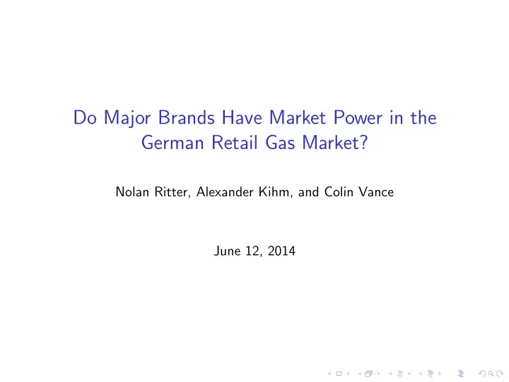do major brands have market power in the german retail